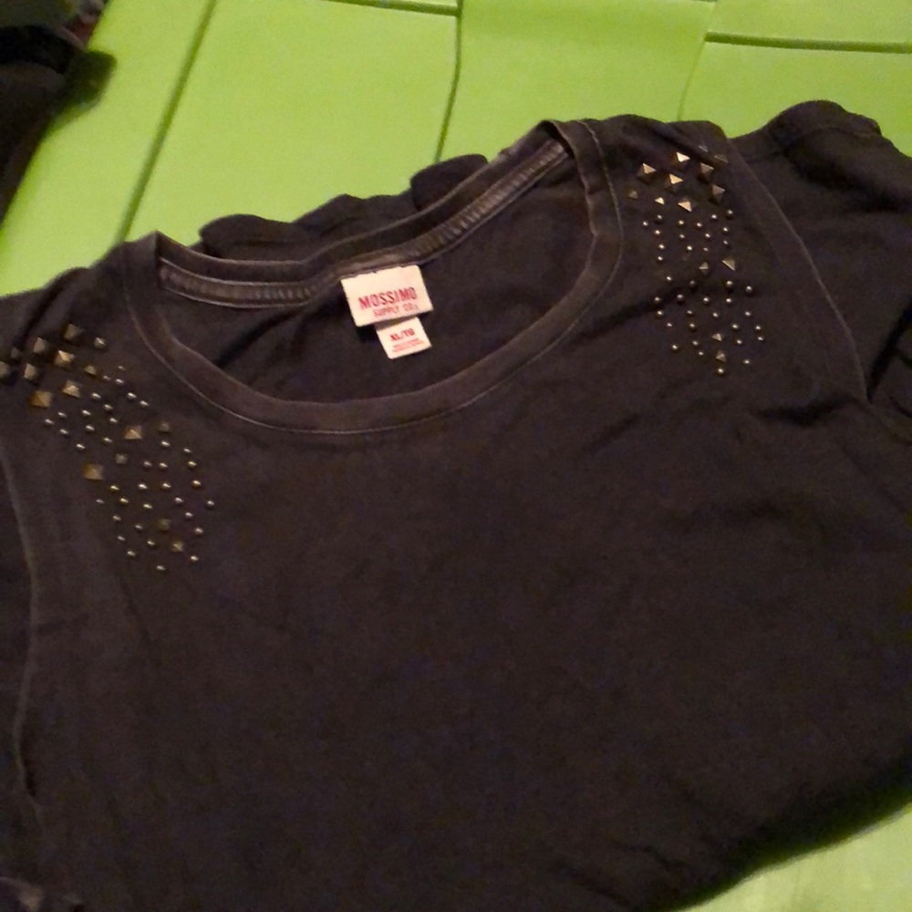 Metal studded sleeveless tank